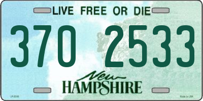 NH license plate 3702533