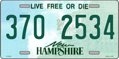 NH license plate 3702534