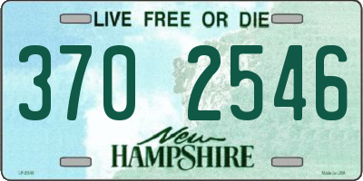 NH license plate 3702546