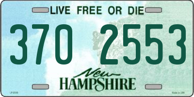 NH license plate 3702553