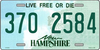 NH license plate 3702584