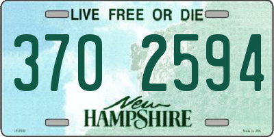 NH license plate 3702594
