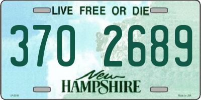 NH license plate 3702689