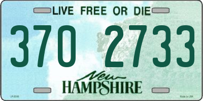 NH license plate 3702733