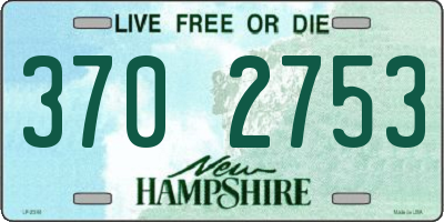 NH license plate 3702753