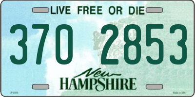 NH license plate 3702853
