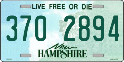 NH license plate 3702894