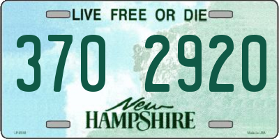 NH license plate 3702920