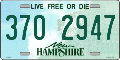 NH license plate 3702947