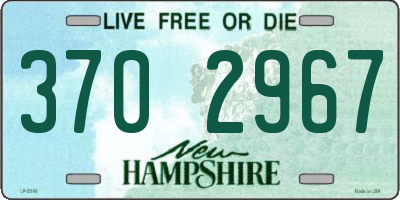 NH license plate 3702967