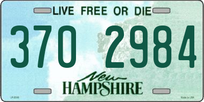 NH license plate 3702984