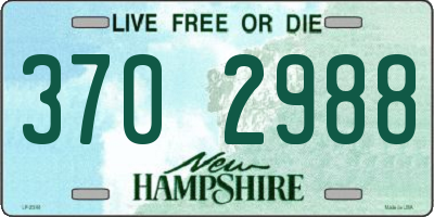 NH license plate 3702988