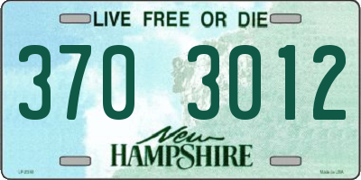 NH license plate 3703012