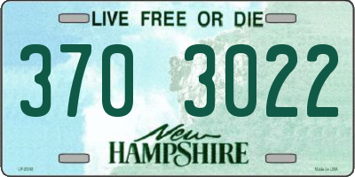 NH license plate 3703022