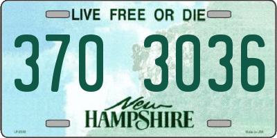 NH license plate 3703036