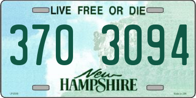 NH license plate 3703094