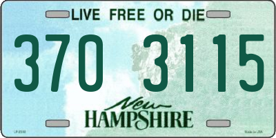 NH license plate 3703115