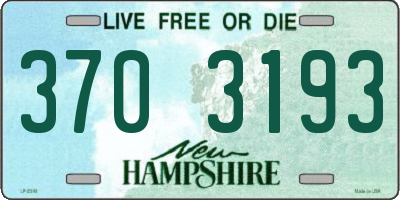 NH license plate 3703193