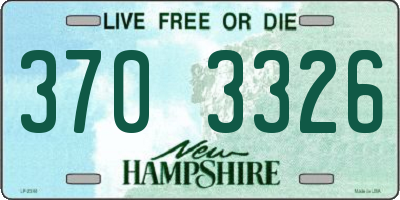 NH license plate 3703326