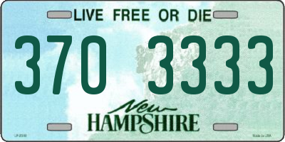 NH license plate 3703333