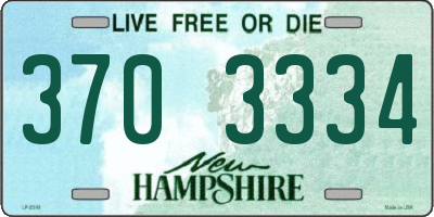NH license plate 3703334