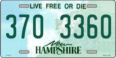 NH license plate 3703360