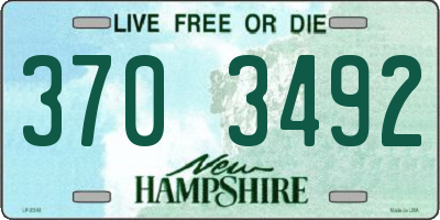 NH license plate 3703492