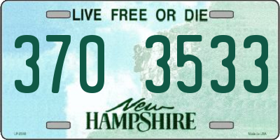 NH license plate 3703533