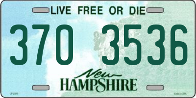 NH license plate 3703536