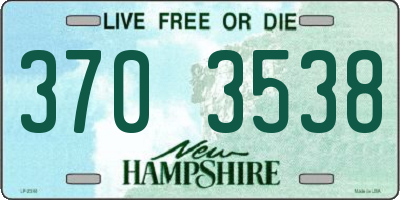 NH license plate 3703538