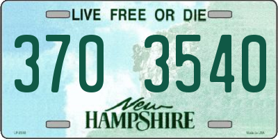 NH license plate 3703540