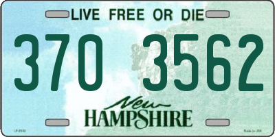 NH license plate 3703562