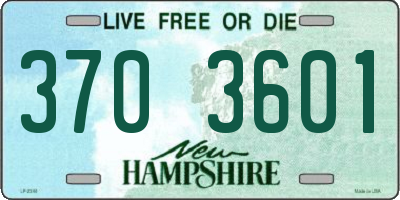 NH license plate 3703601
