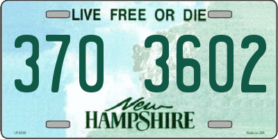 NH license plate 3703602