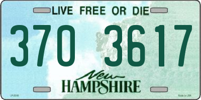 NH license plate 3703617