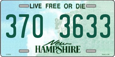 NH license plate 3703633