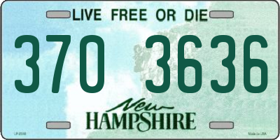 NH license plate 3703636