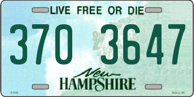 NH license plate 3703647