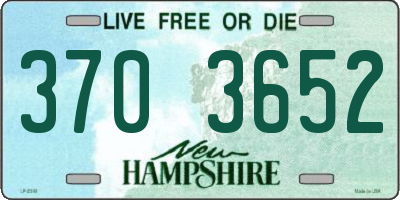 NH license plate 3703652
