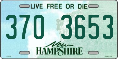 NH license plate 3703653