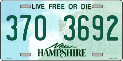 NH license plate 3703692