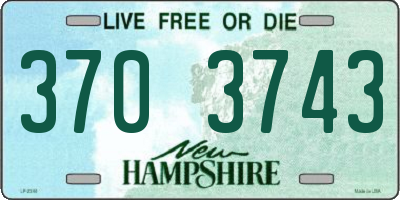 NH license plate 3703743