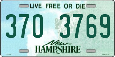 NH license plate 3703769