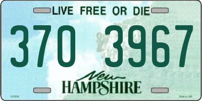 NH license plate 3703967
