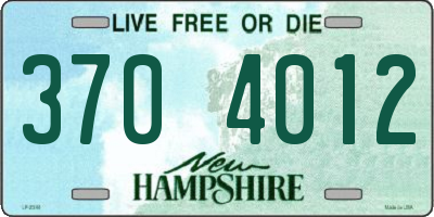 NH license plate 3704012