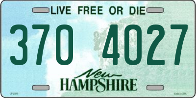 NH license plate 3704027