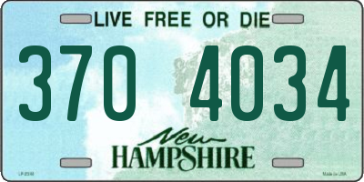 NH license plate 3704034