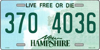 NH license plate 3704036