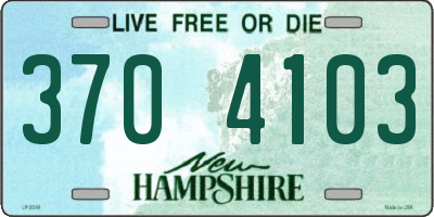 NH license plate 3704103