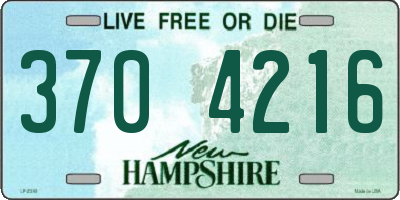 NH license plate 3704216
